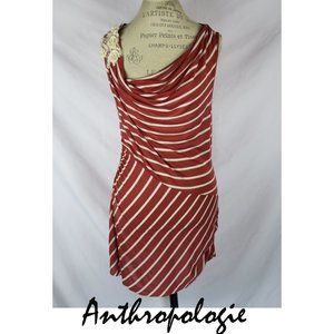 Anthro Ric Rac Floral Flourish Cowlneck tank